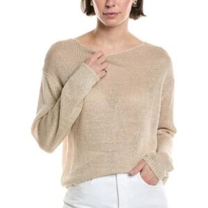 VINCE 100% Cotton Knit Sweater in Tan / Beige